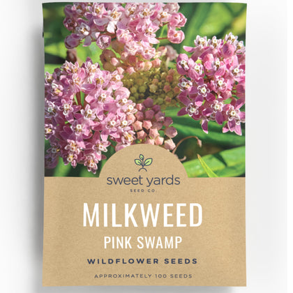 Sweet Yards pink swamp milkweed envelope 600mg—easy planting seed packet