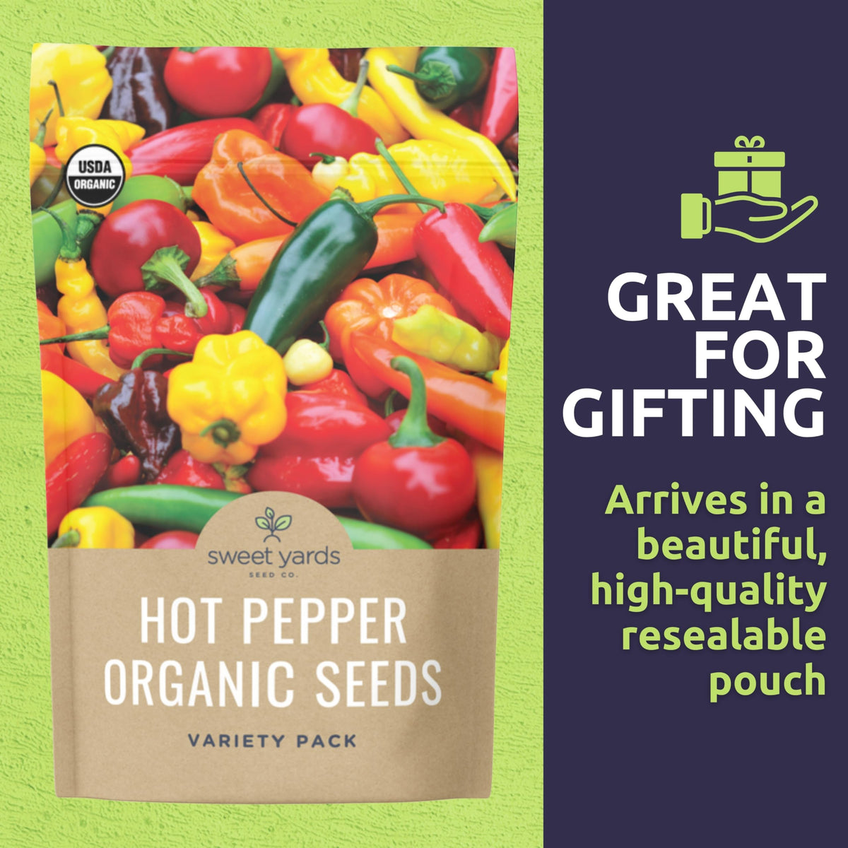 Sweet Yards red habanero seed packet for intense flavor in sauces