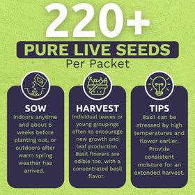 Sweet Yards two-packet back with planting instructions included.