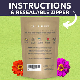 Sweet Yards Zinnia Dahlia Mix ideal for cutting gardens and bouquets