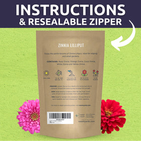 Premium packaging with storage zipper and planting instructions