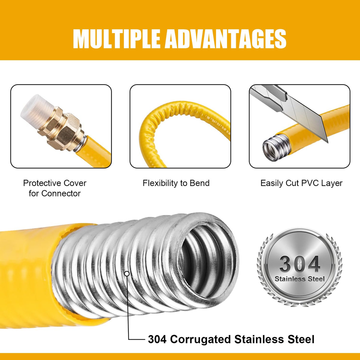 SweetBin stainless steel corrugated pipe offers flexible routing around corners.