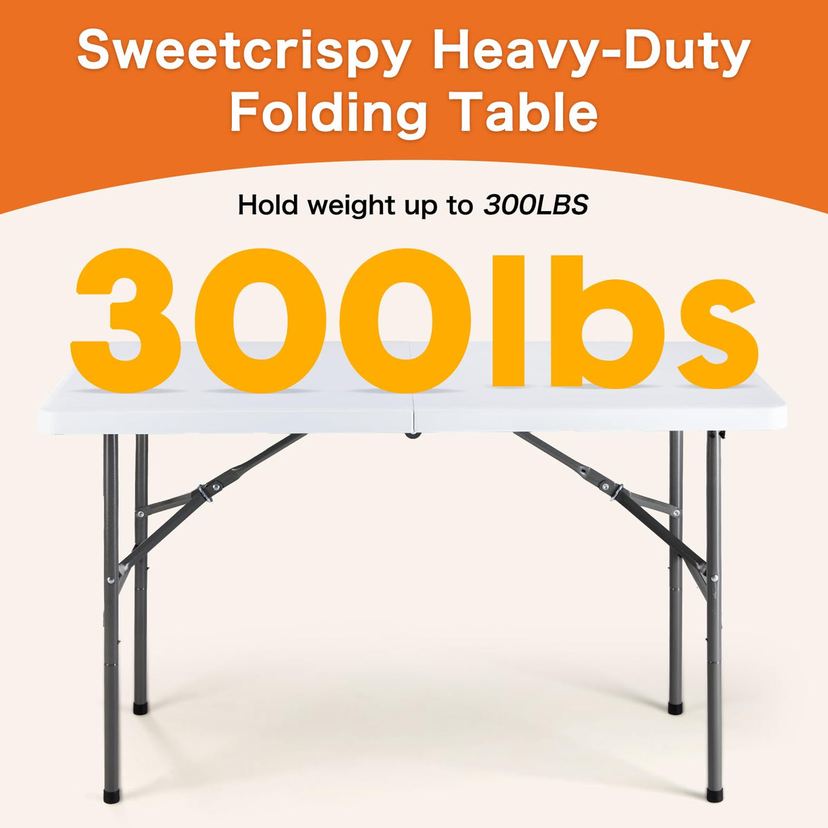 Sweetcrispy foldable picnic table with side carry handle, ideal for on-the-go meals.