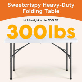 Sweetcrispy foldable picnic table with side carry handle, ideal for on-the-go meals.