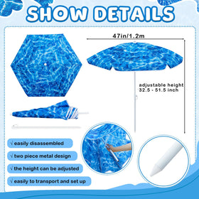 Sweetude water table umbrella, adjustable height for customizable sun protection.