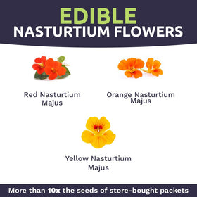 Sweet Yards edible nasturtium petals used as colorful garnish.