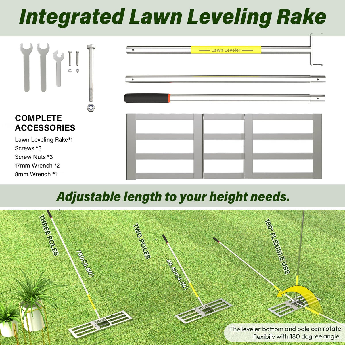 SWELGO ground plate and pole rotate for easy maneuverability