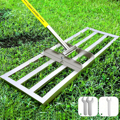 SWELGO lawn leveling rake with adjustable handle for easy assembly