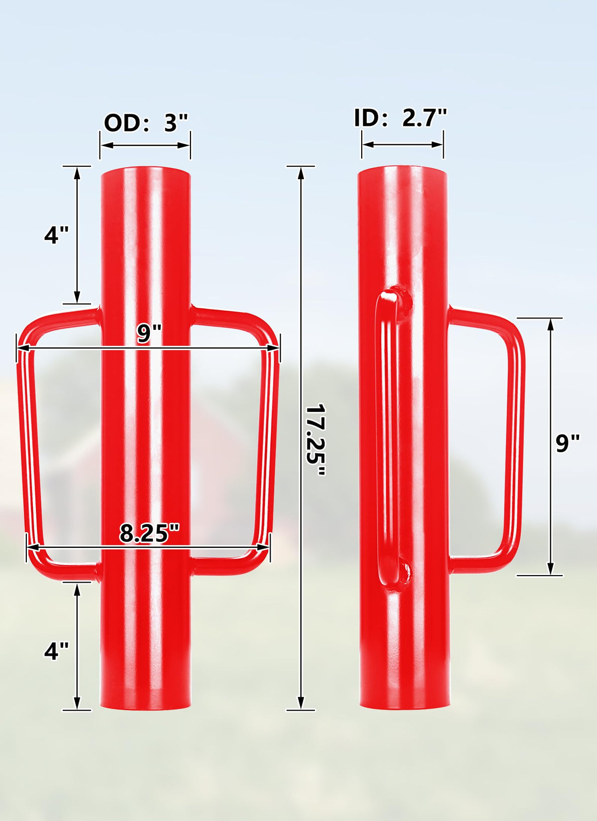 Swellisher fence post driver closed-end cap concentrates impact on the post.