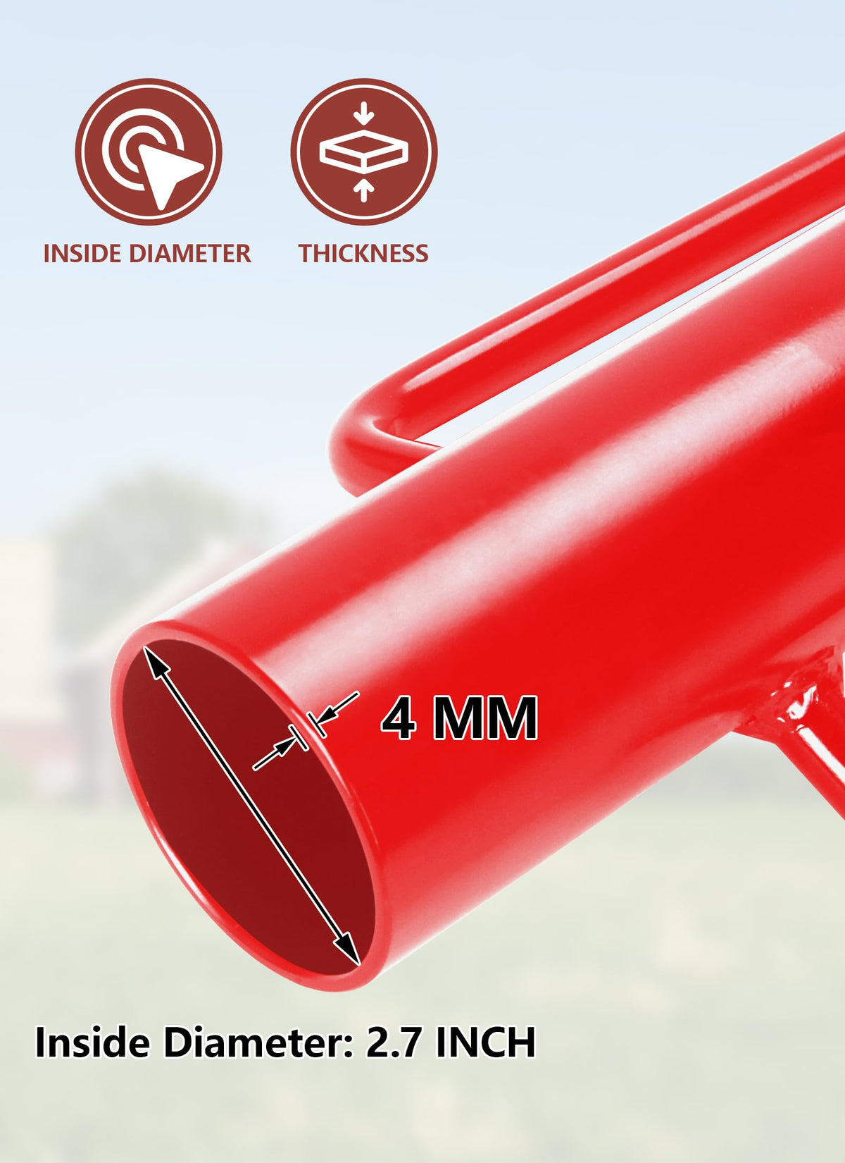 Swellisher fence post driver tubular design supports precise placement over posts.