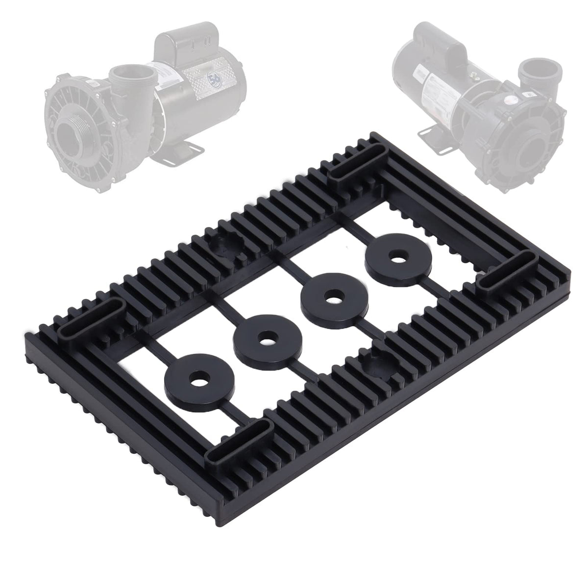 Swess pool pump pad closeup rubber reduces vibration for quieter equipment operation