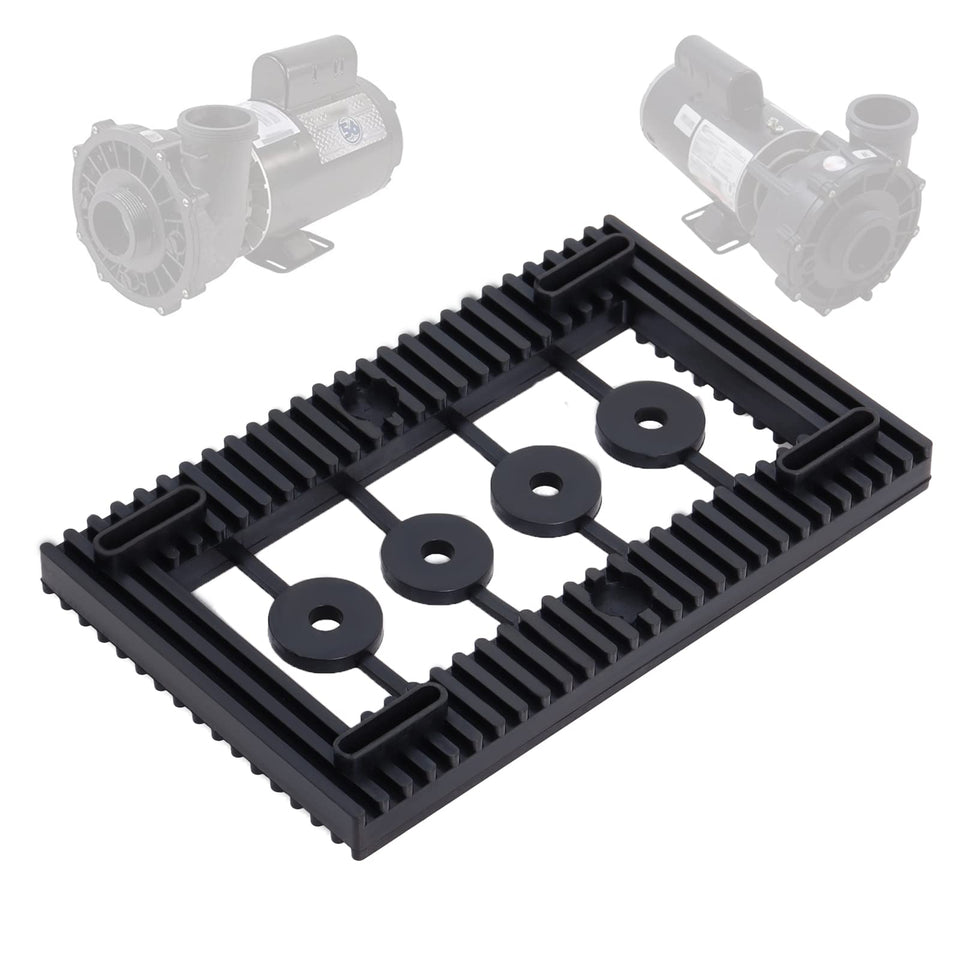 Swess pool pump pad closeup rubber reduces vibration for quieter equipment operation