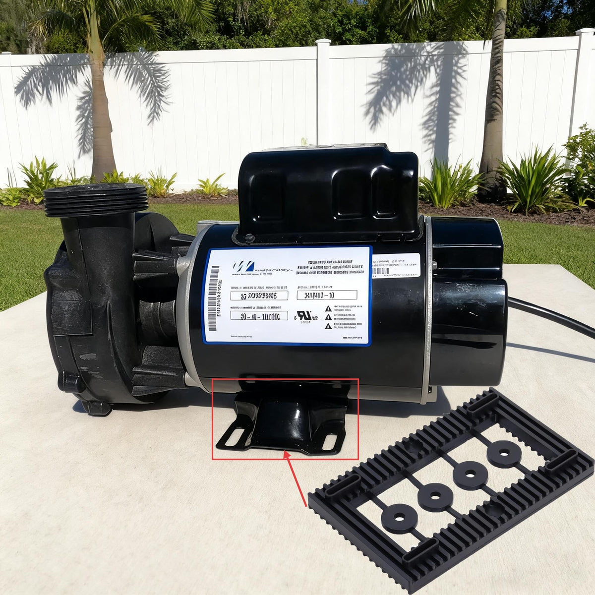 Swess pool pump pad noise reduction demonstrates calmer operation