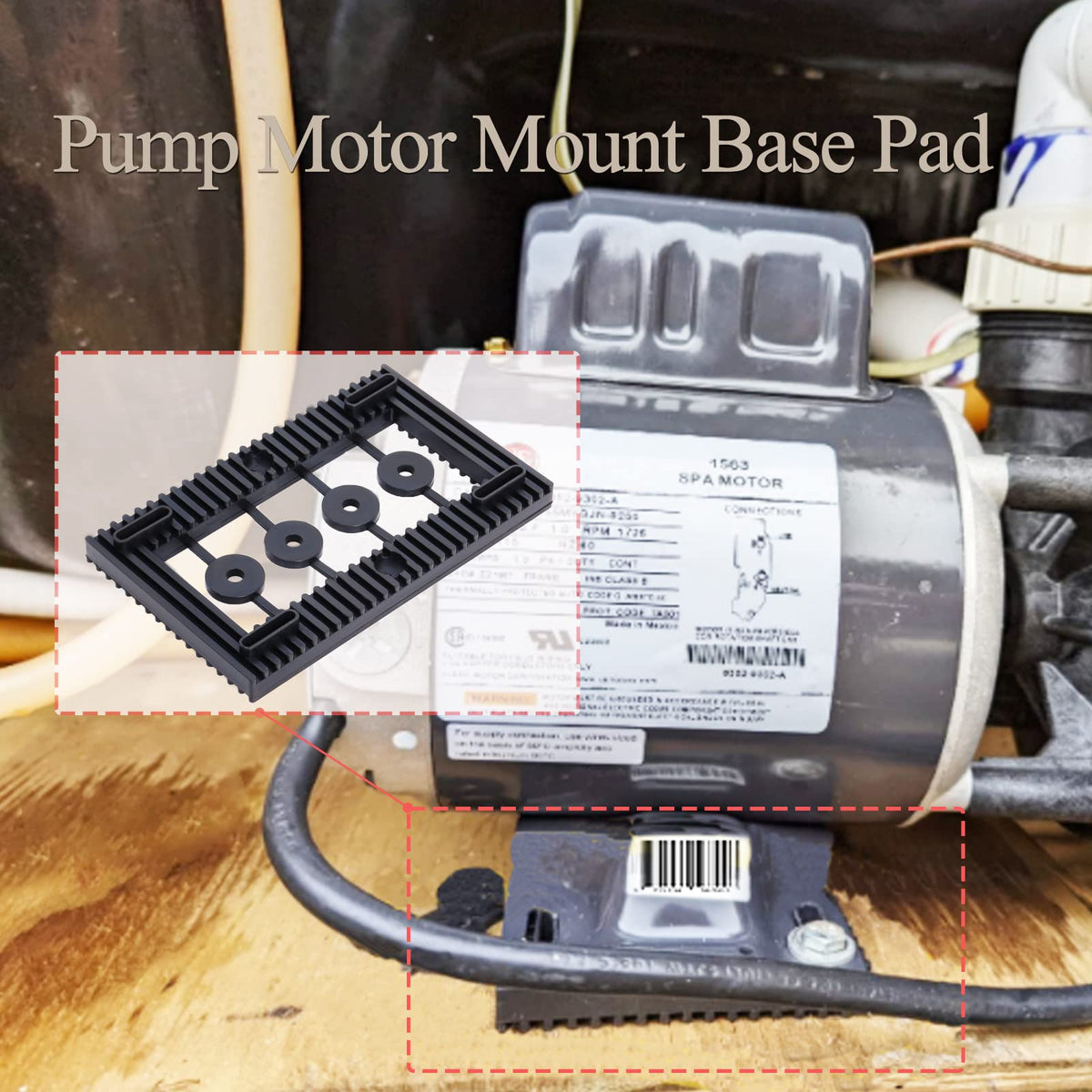 Swess pump pad half-inch thick cushions vibration during operation
