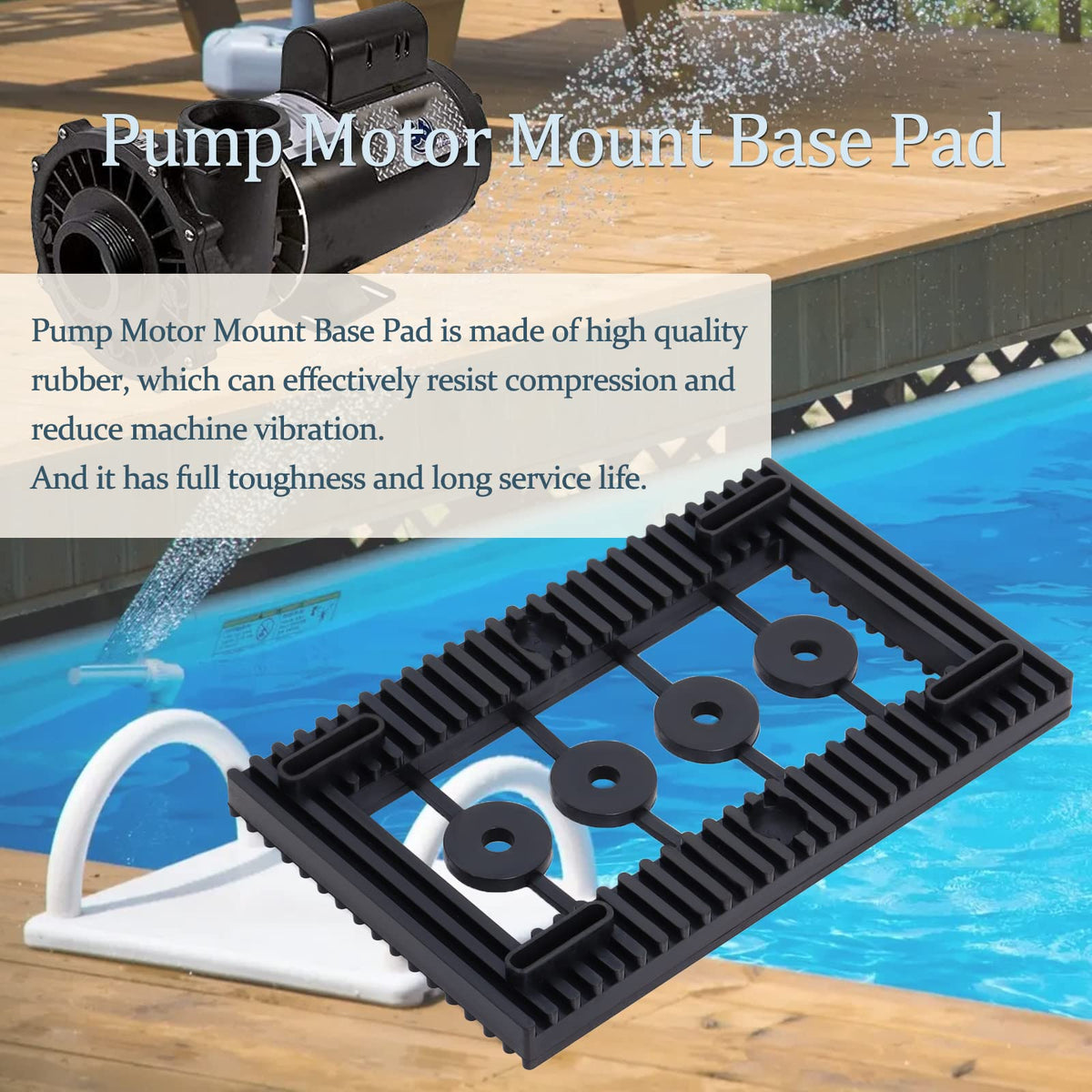 Swess durable rubber pad resists compression under pump workloads