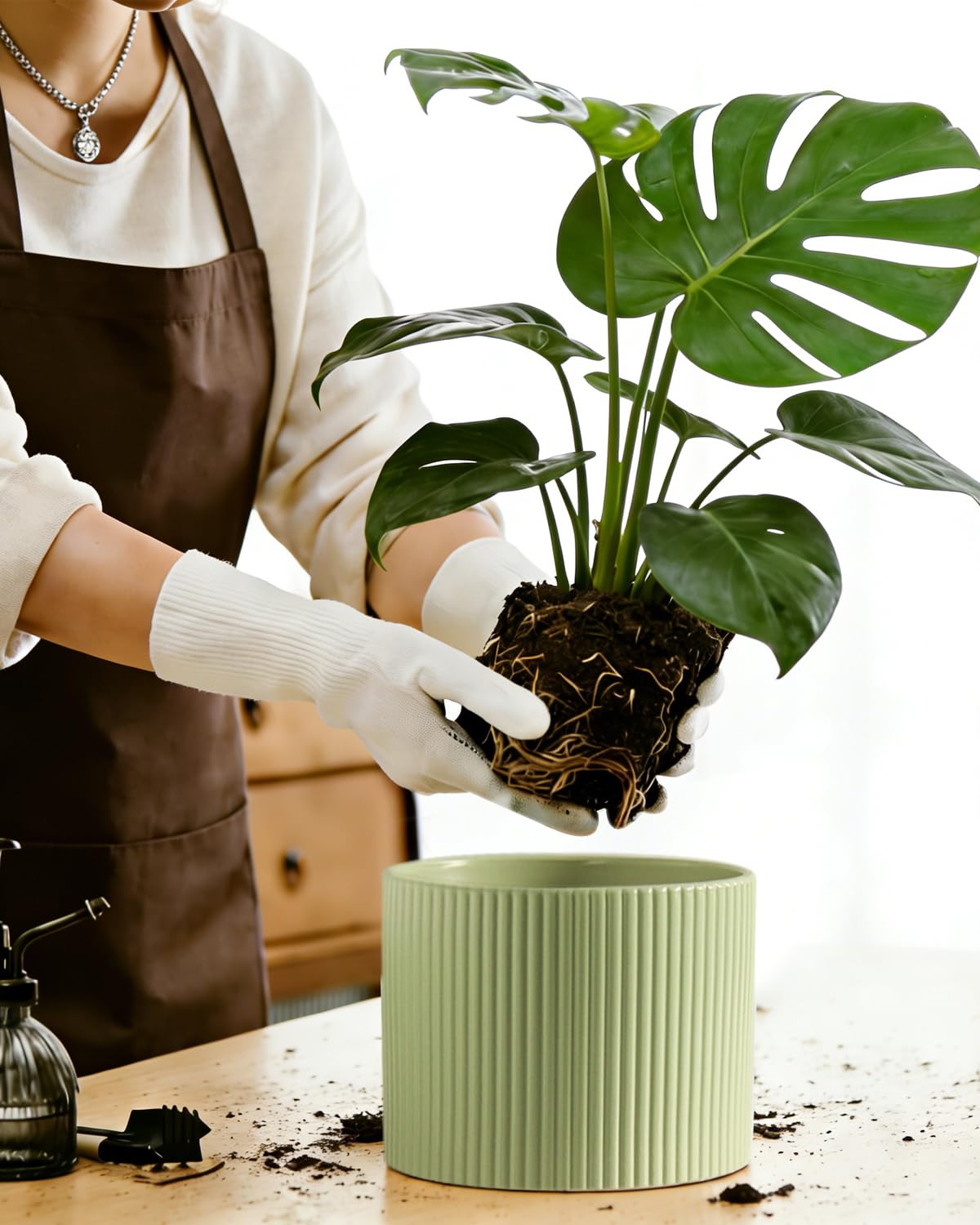 Swicken indoor outdoor ceramic pots for versatile placement.