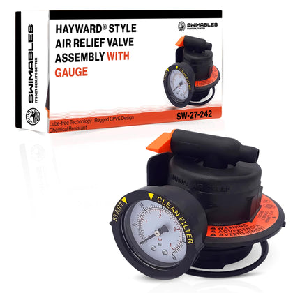 Swimables DEX2420MAR2 air-relief assembly with upgraded gauge for easy maintenance