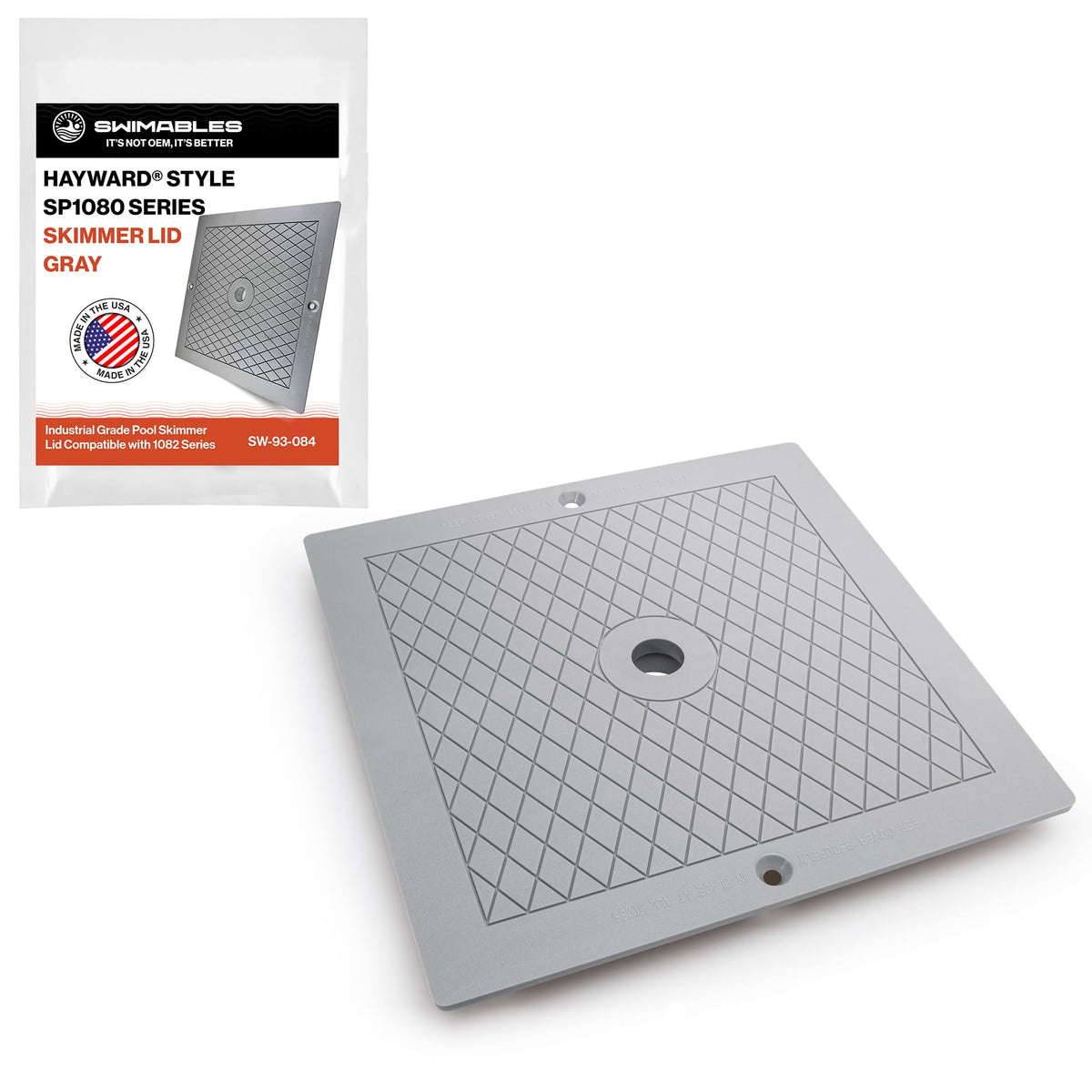 Swimables 10-inch gray skimmer lid fits Hayward 1082 series.