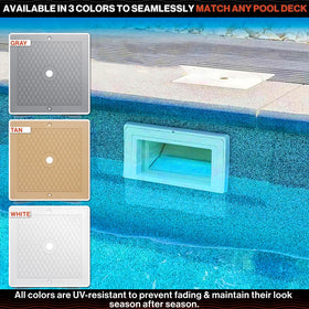 Durable, abrasion-resistant surface withstands outdoor pool use.