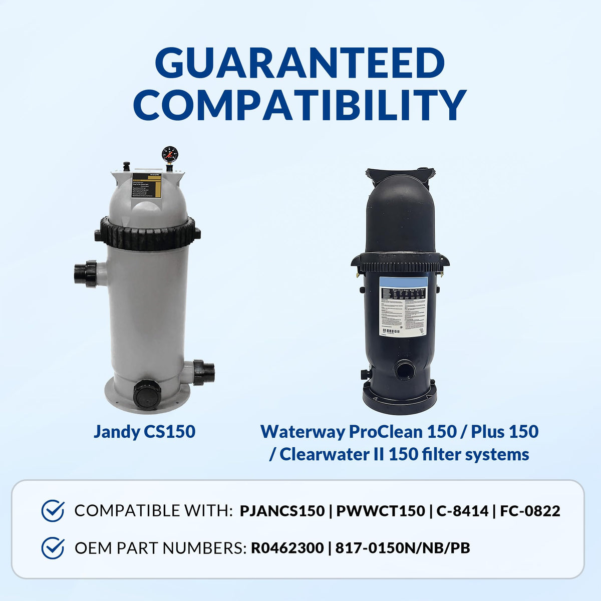 Swimara Pro Series anti-collapse structure keeps pleats open for reliable filtration.