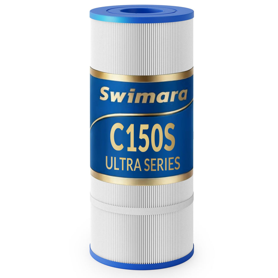 Swimara Ultra Series 5oz fabric closeup highlights durable trilobal fibers for enhanced filtration.