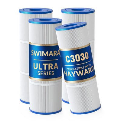 Swimara Ultra Series filter cartridge 4-pack for Hayward compatibility delivers high filtration capacity.