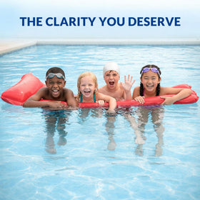 Swimara water-clarity enhancement image demonstrates improved filtration performance.