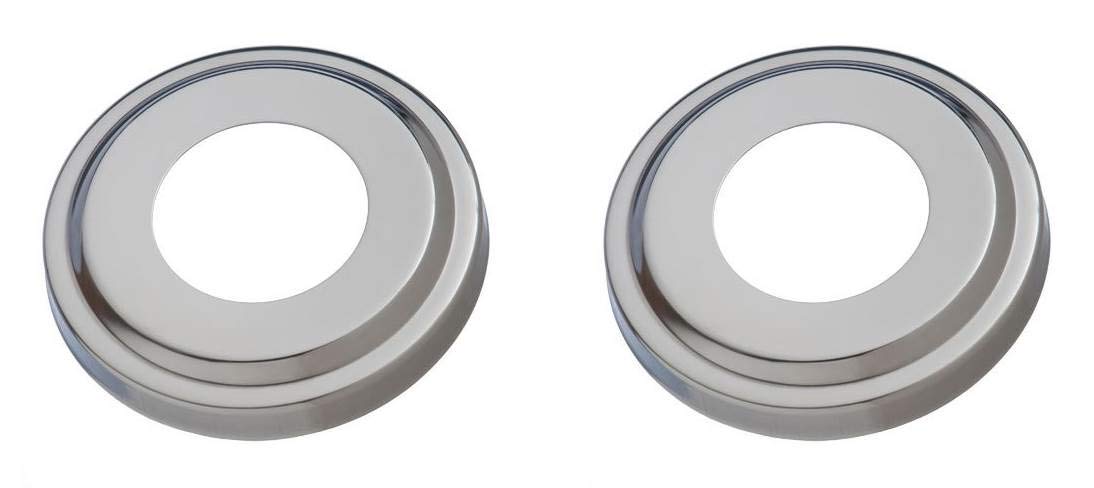 Swimline 87904 escutcheon for pool handrail in corrosion-resistant stainless steel, protects edges and fittings.