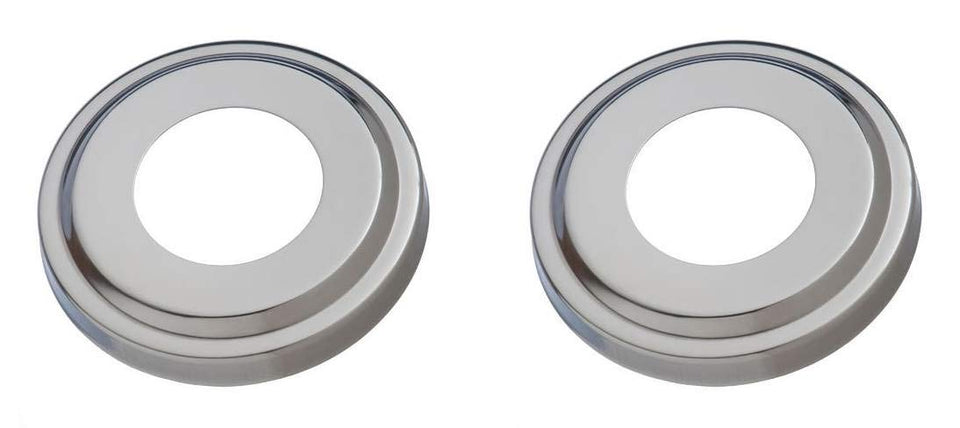 Swimline 87904 escutcheon for pool handrail in corrosion-resistant stainless steel, protects edges and fittings.