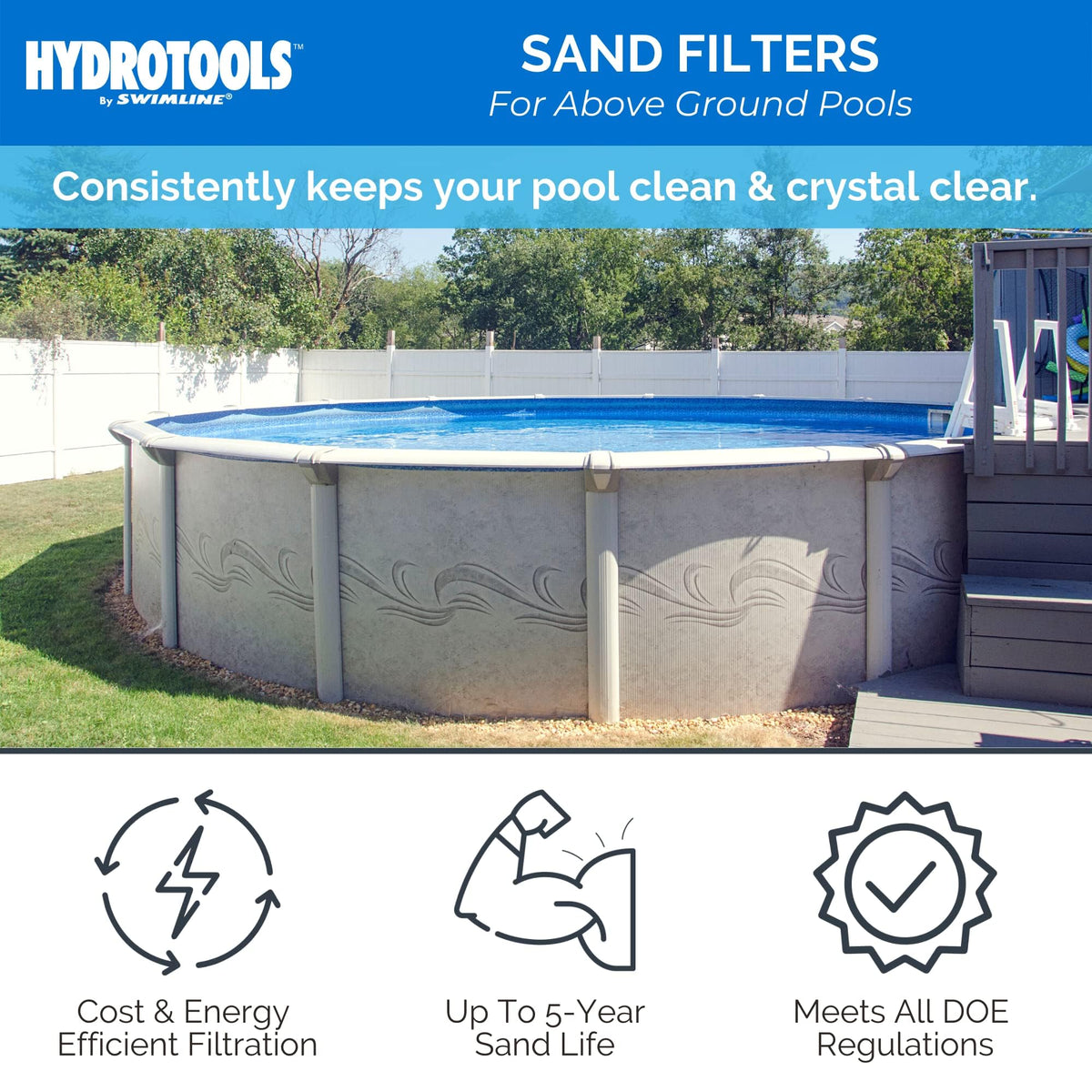 Swimline Hydrotools 4-way multi-port valve for simple filtration settings
