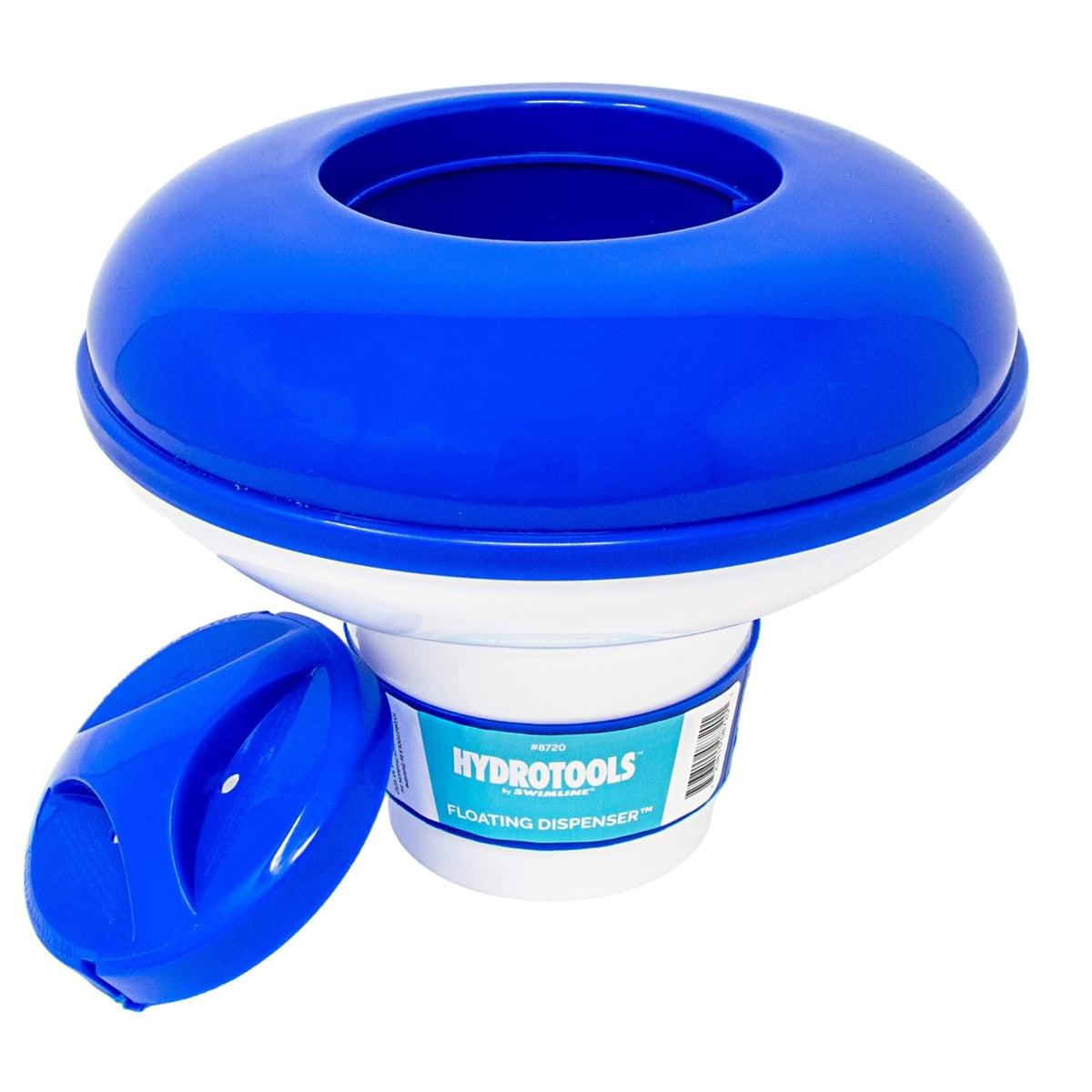 Swimline HydroTools 8720 dispenser floating on water evenly dispersing tablets