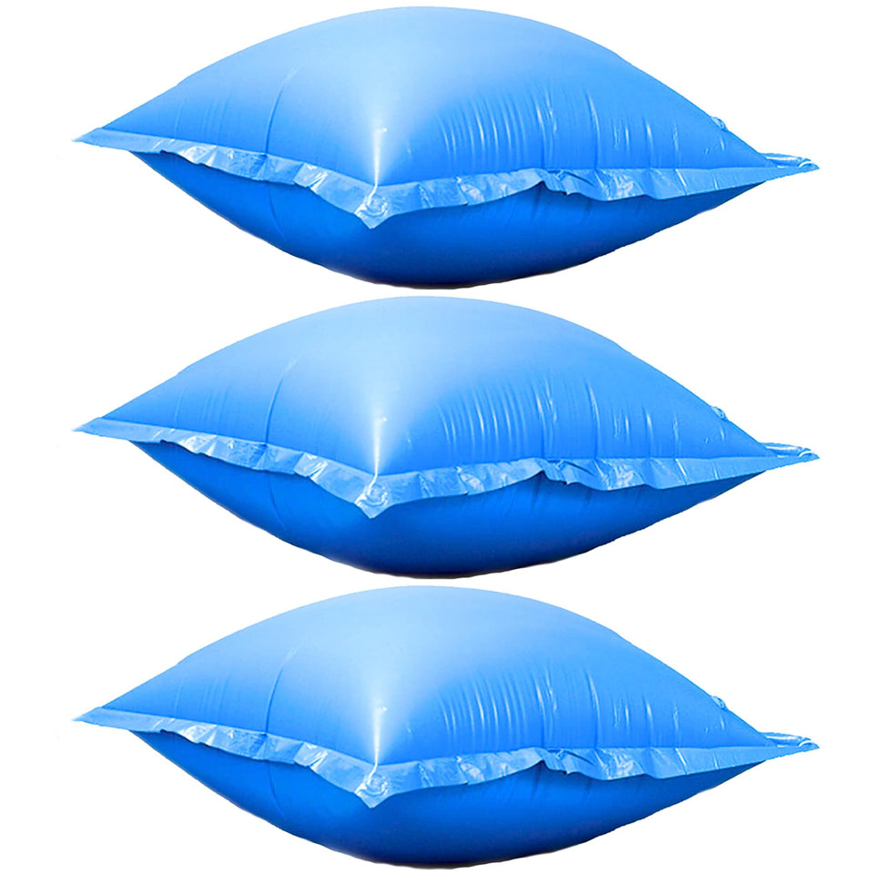 Swimline HydroTools air pillow 4x4 ft center placement protects pool and cover from winter pressure.
