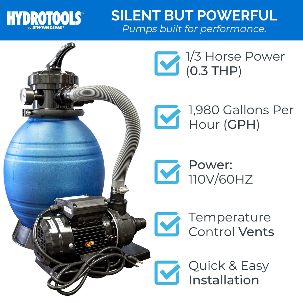 Swimline Hydrotools complete system arrives ready out of the box