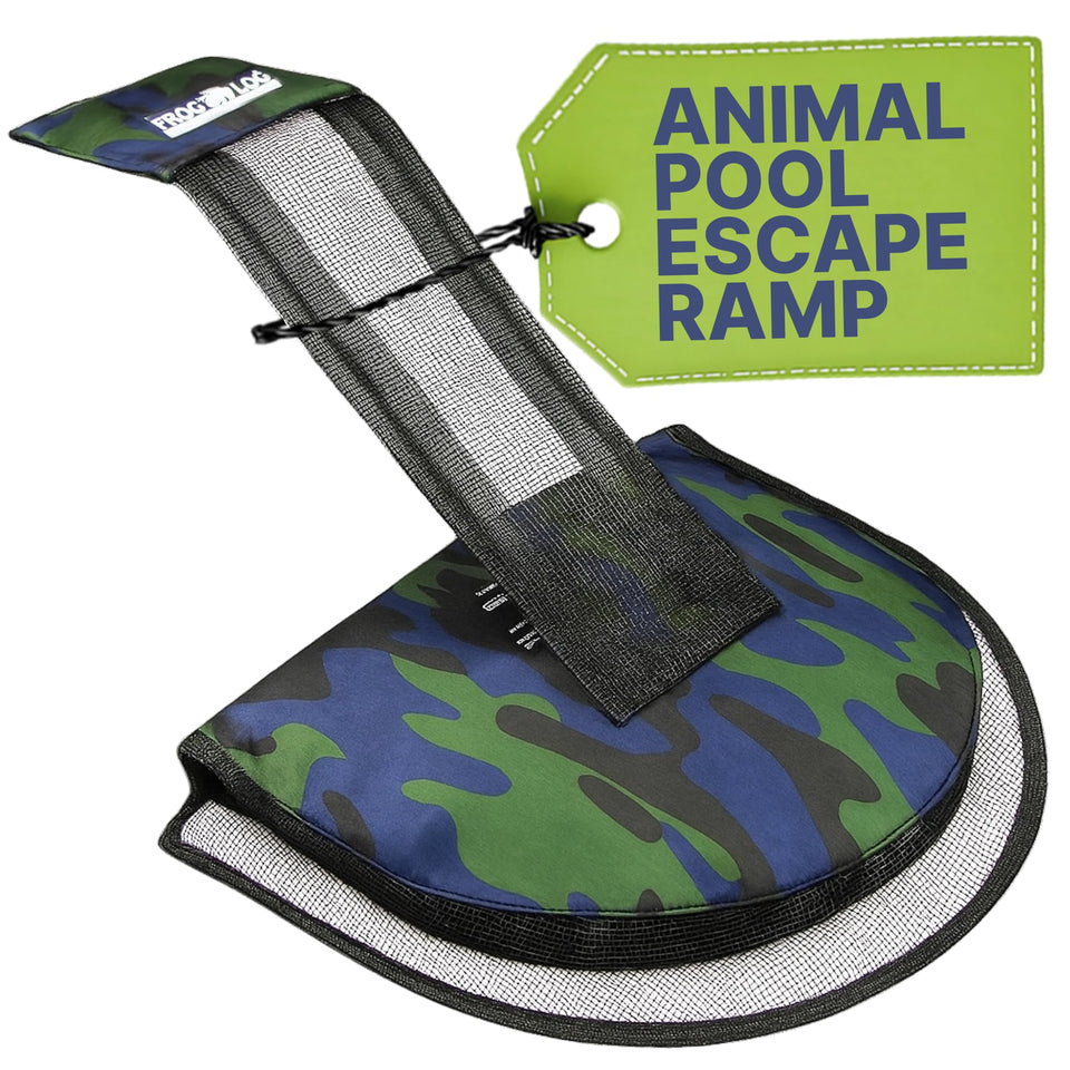 Swimline HydroTools Frog Log pool escape ramp helps small animals exit safely.