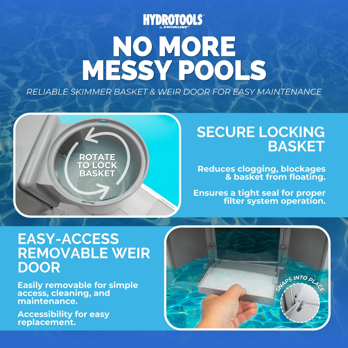 Swimline easy installation with standard thru-wall fit for above-ground pools.