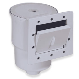 Swimline Hydro Tools Grey skimmer basket interior captures large debris for crystal-clear water.