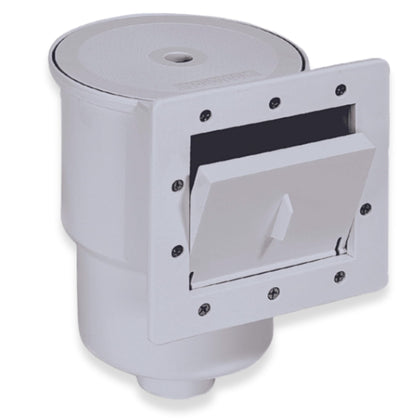 Swimline Hydro Tools Grey skimmer basket interior captures large debris for crystal-clear water.