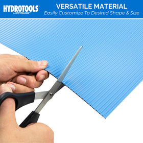 Easy installation and storage of the SwimLine HydroTools ladder mat.