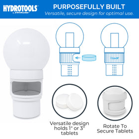 Swimline Hydrotools large capacity dispenser reduces refills for more pool time.