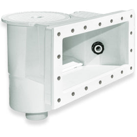 Swimline HydroTools standard thru-wall skimmer kit showing easy setup in an above-ground pool.