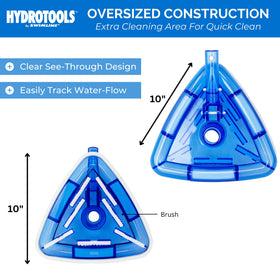 EZ clip pole attachment on TriVac head for quick, secure pole connection.