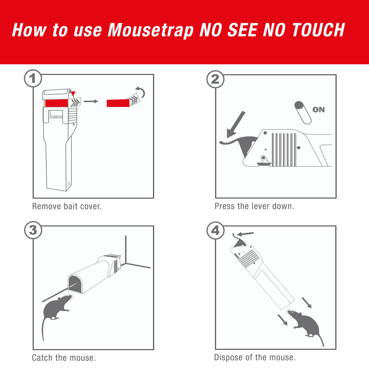 Indoor use SWISSINNO mouse trap suitable for kitchens, garages, and pantries.