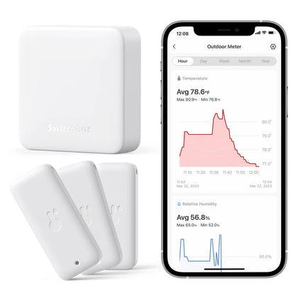 SwitchBot Hub Mini on a table enabling voice control and quick checks.