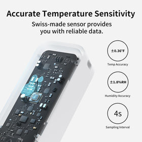 SwitchBot indoor sensor close-up highlights compact wireless design.