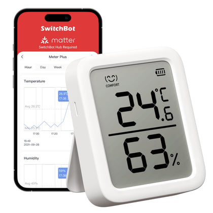 SwitchBot Thermometer Hygrometer display close-up for quick readings