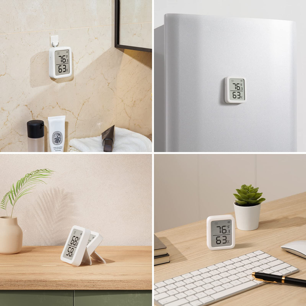 SwitchBot Thermometer Hygrometer tabletop setup for flexible placement