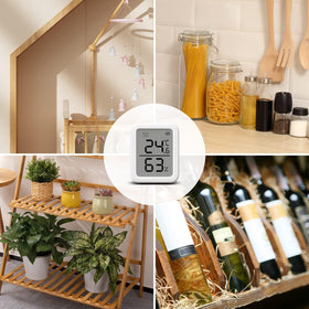 SwitchBot Thermometer Hygrometer wall mount clip offers versatile placement.