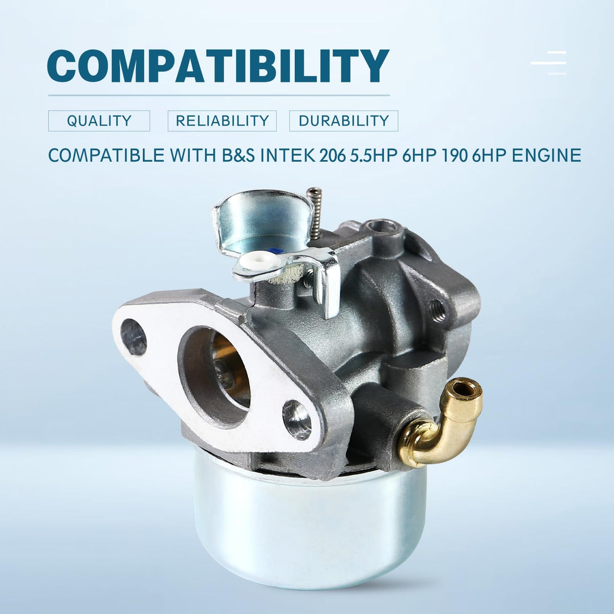 Sworwin 798653 carburetor top view reveals precise throttle intake alignment.
