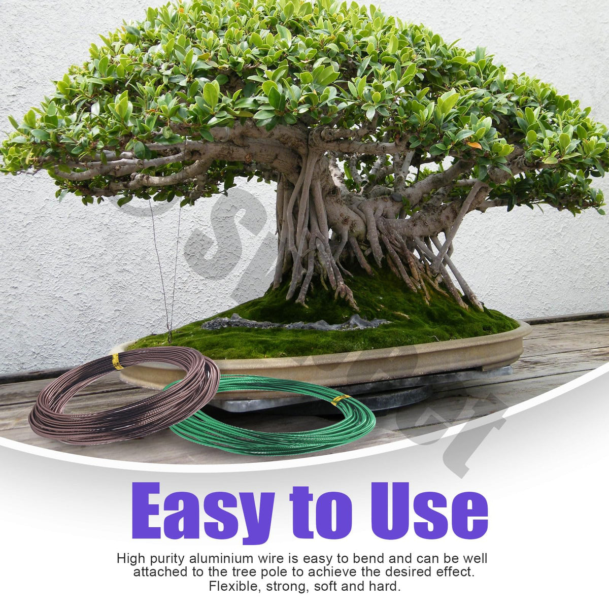 Swpeet bonsai wire 2.0mm green for solid support.