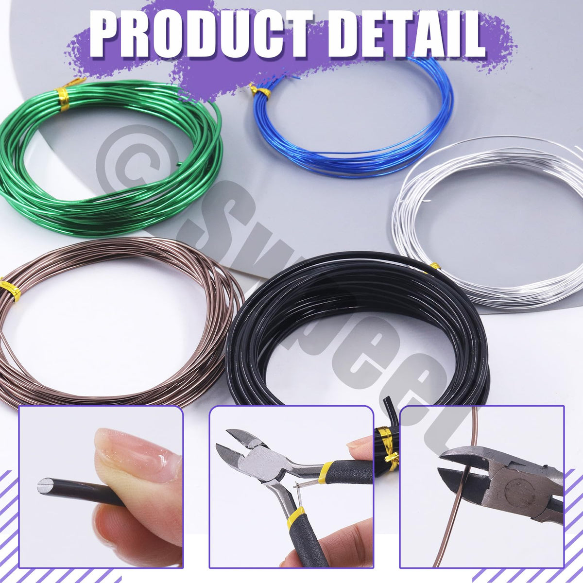 Swpeet bonsai wire 3.0mm black for major bends.